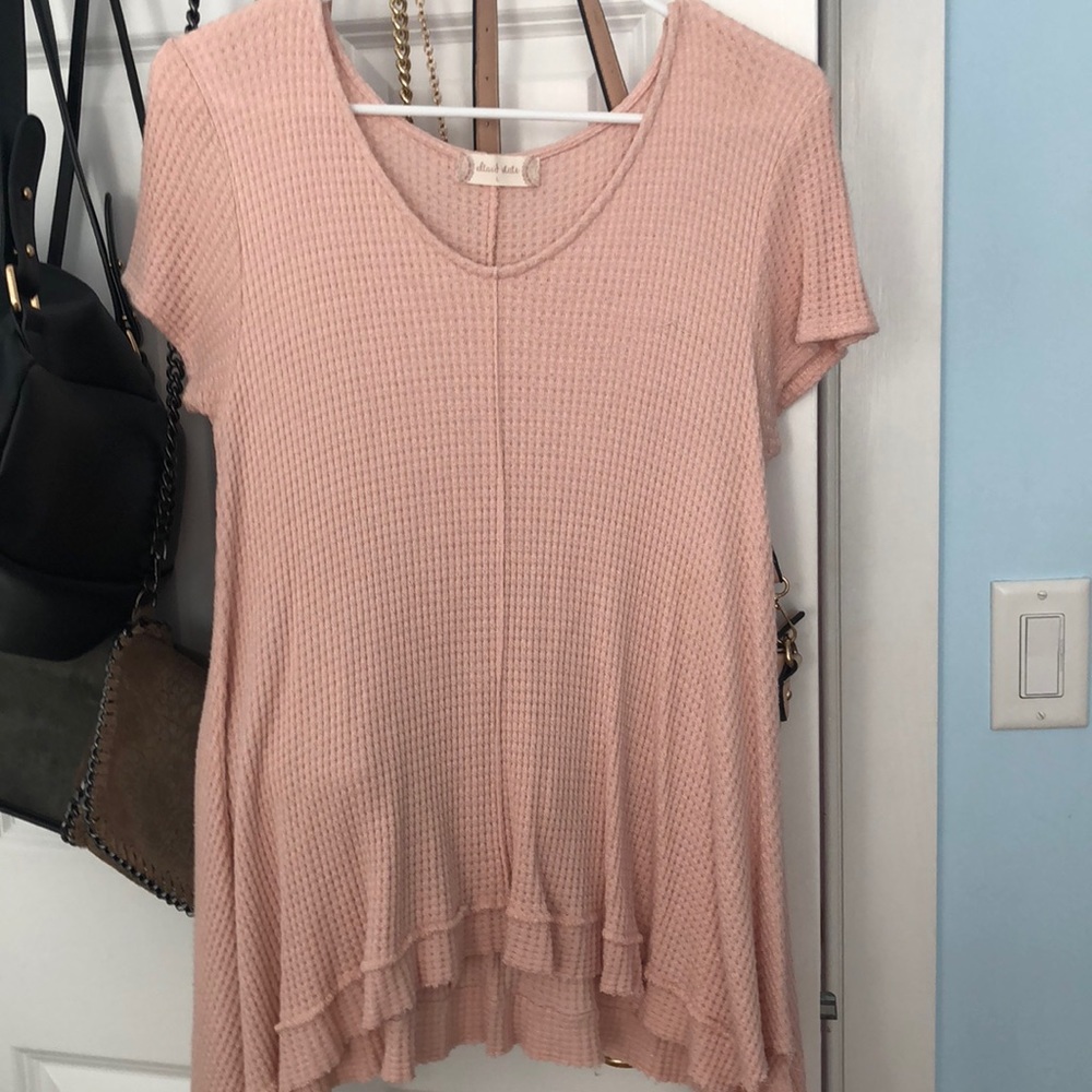 loose pink cap sleeve top